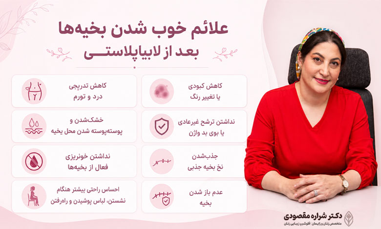 علائم خوب شدن بخیه‌ها بعد از لابیاپلاستی 