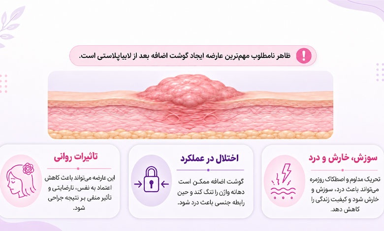 عوارض ایجاد گوشت اضافه بعد از لابیاپلاستی